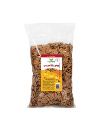 Fulgi de grau cu tarate 500g la pret avantajos - SanoVita