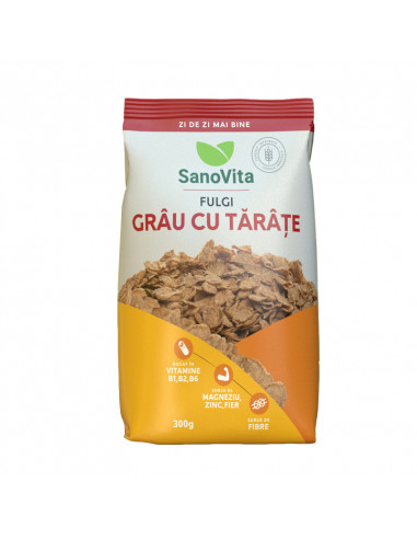 Fulgi de grau cu tarate 300g la pret avantajos - SanoVita