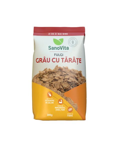 Fulgi de grau cu tarate 300g la pret avantajos - SanoVita
