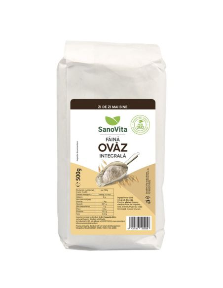 Faina de ovaz integral 500g la pret avantajos - SanoVita