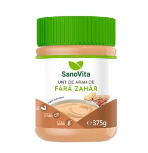 Unt de arahide fara zahar 375g la pret avantajos - SanoVita