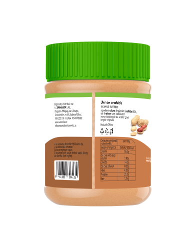 Unt de arahide fara zahar 375g la pret avantajos - SanoVita