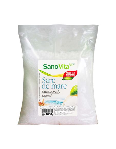 Sare de mare grunjoasa iodata 1kg la pret de producator  - Sano Vita