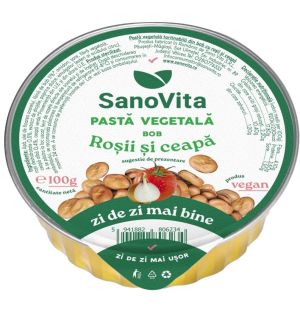 Pastă vegetală din bob cu roșii și ceapă 100gr la preț avantajos