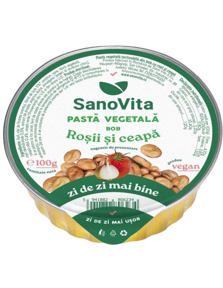 Pastă vegetală din bob cu roșii și ceapă 100gr la preț avantajos