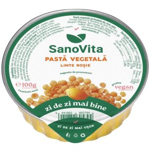 Pastă vegetală din linte roșie 100G la pret avantajos - SanoVita