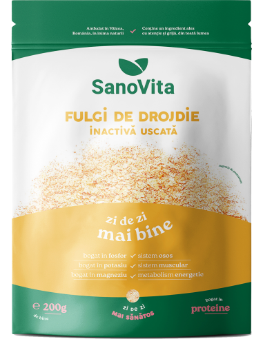 Fulgi de drojdie inactiva uscata in ambalaj resigilabil - SanoVita