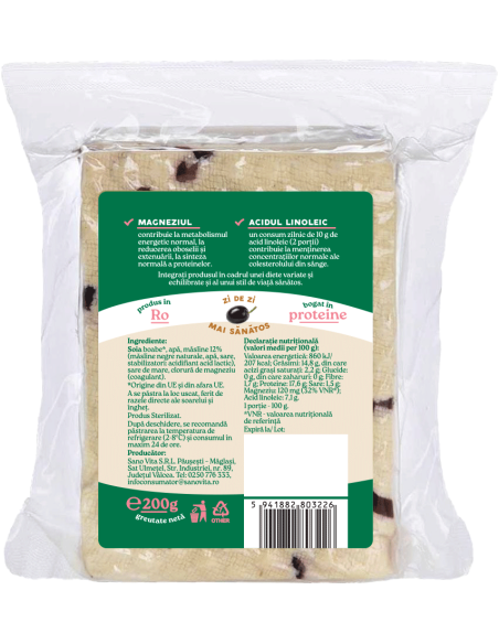 Tofu cu masline, sterilizat, 200g ∙ Pret avantajos - SanoVita