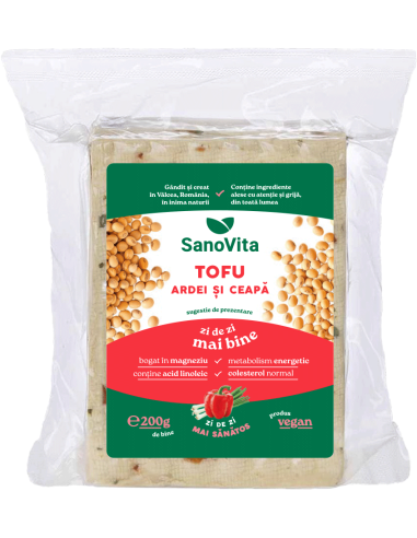 Tofu cu ardei si ceapa, sterilizat, 200g ∙ Pret avantajos - SanoVita