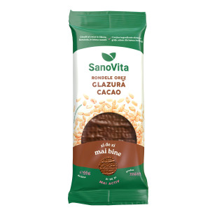 Rondele din orez expandat cu glazura de cacao 66g - SanoVita