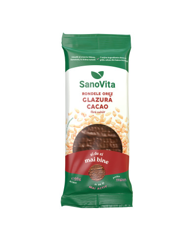 Rondele din orez cu glazura de cacao fara zahar la pret de producator - SanoVita