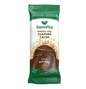 Rondele din grau expandat cu glazura de cacao 66g - SanoVita
