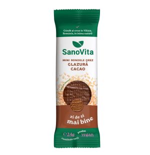 Mini-rondele din orez cu glazura de cacao 24g