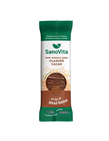 Mini-rondele din orez cu glazura de cacao 24g