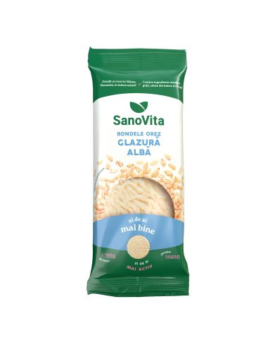 Rondele din orez cu glazura alba 66g