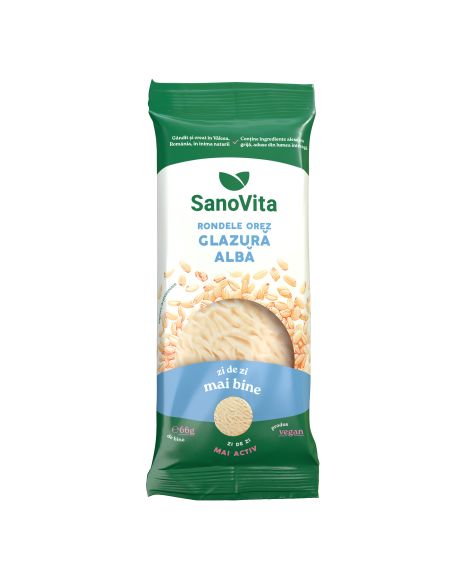 Rondele din orez cu glazura alba 66g