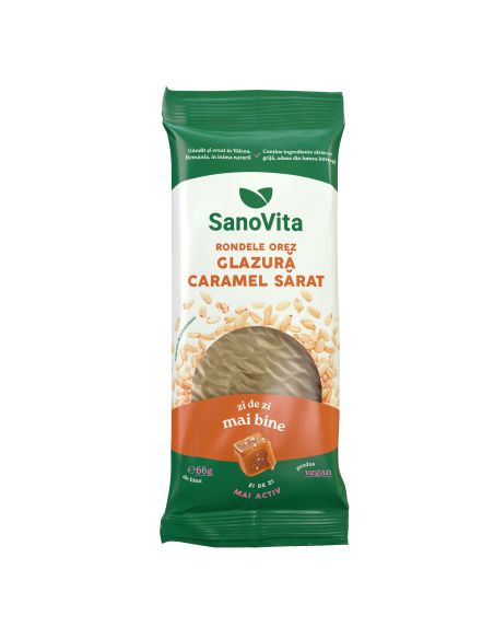 RONDELE DIN OREZ CU GLAZURĂ CARAMEL SĂRAT 66G