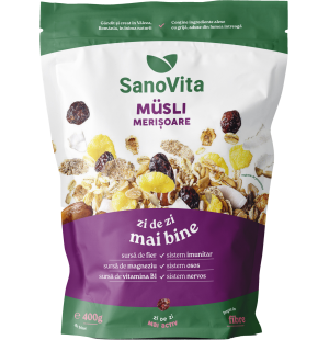 Musli cu merișoare 400g în ambalaj resigilabil - SanoVita