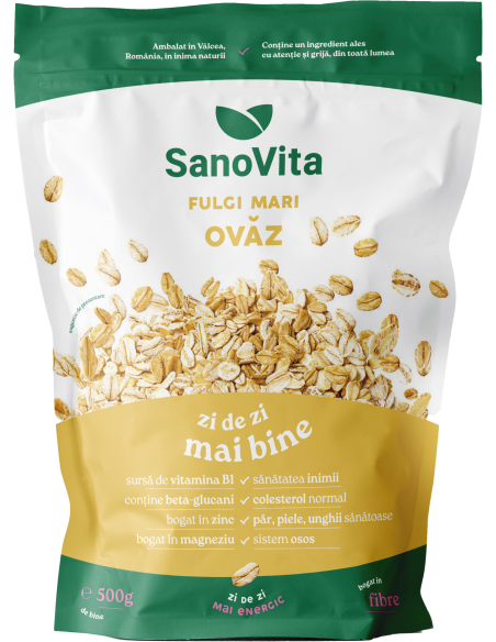 Fulgi de ovăz 500g în ambalaj resigilabil - SanoVita