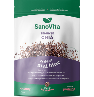 Semințe de chia 500g în ambalaj resigilabil - SanoVita