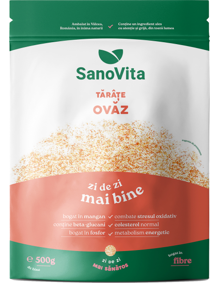 Tărâțe de ovăz 500g în ambalaj resigilabil - SanoVita