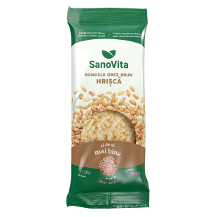 Rondele din orez brun cu hrișcă 56g - SanoVita