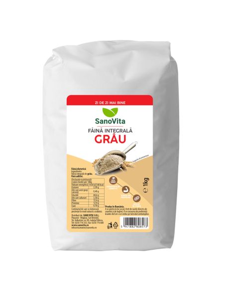 FĂINĂ INTEGRALĂ DE GRÂU 1KG - SanoVita