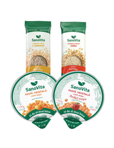 Pachet produse SanoVita la preț avantajos: rondele și pastă de linte
