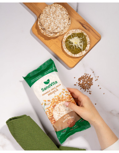 Rondele din orez brun cu hrișcă 56g - SanoVita