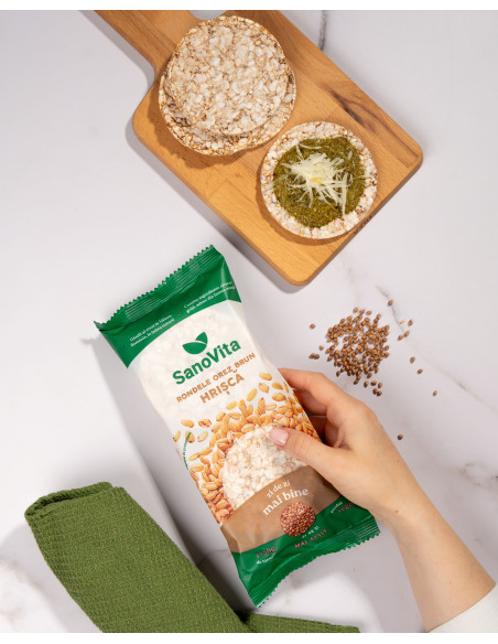 Rondele din orez brun cu hrișcă 56g - SanoVita