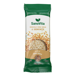 Rondele din orez brun cu 6 semințe 56g - SanoVita