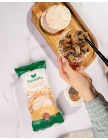 Rondele din orez brun cu 6 semințe 56g - SanoVita